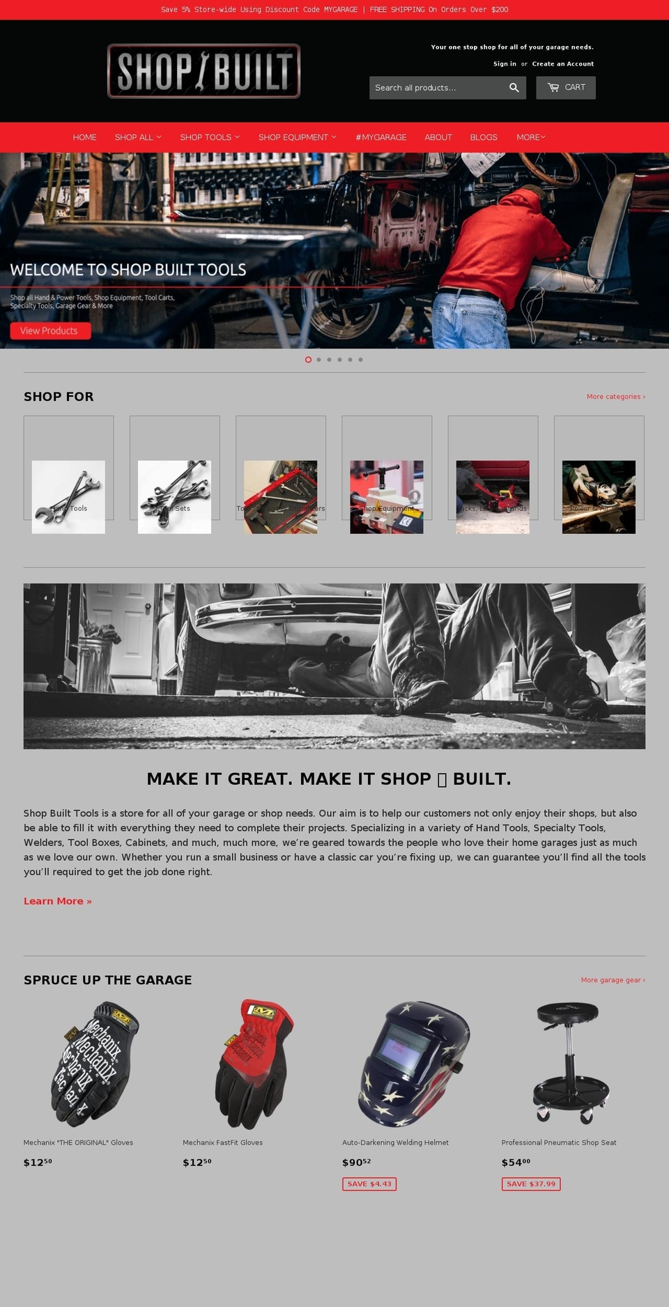 shopbuilttools.com — Shopify storefront screenshot