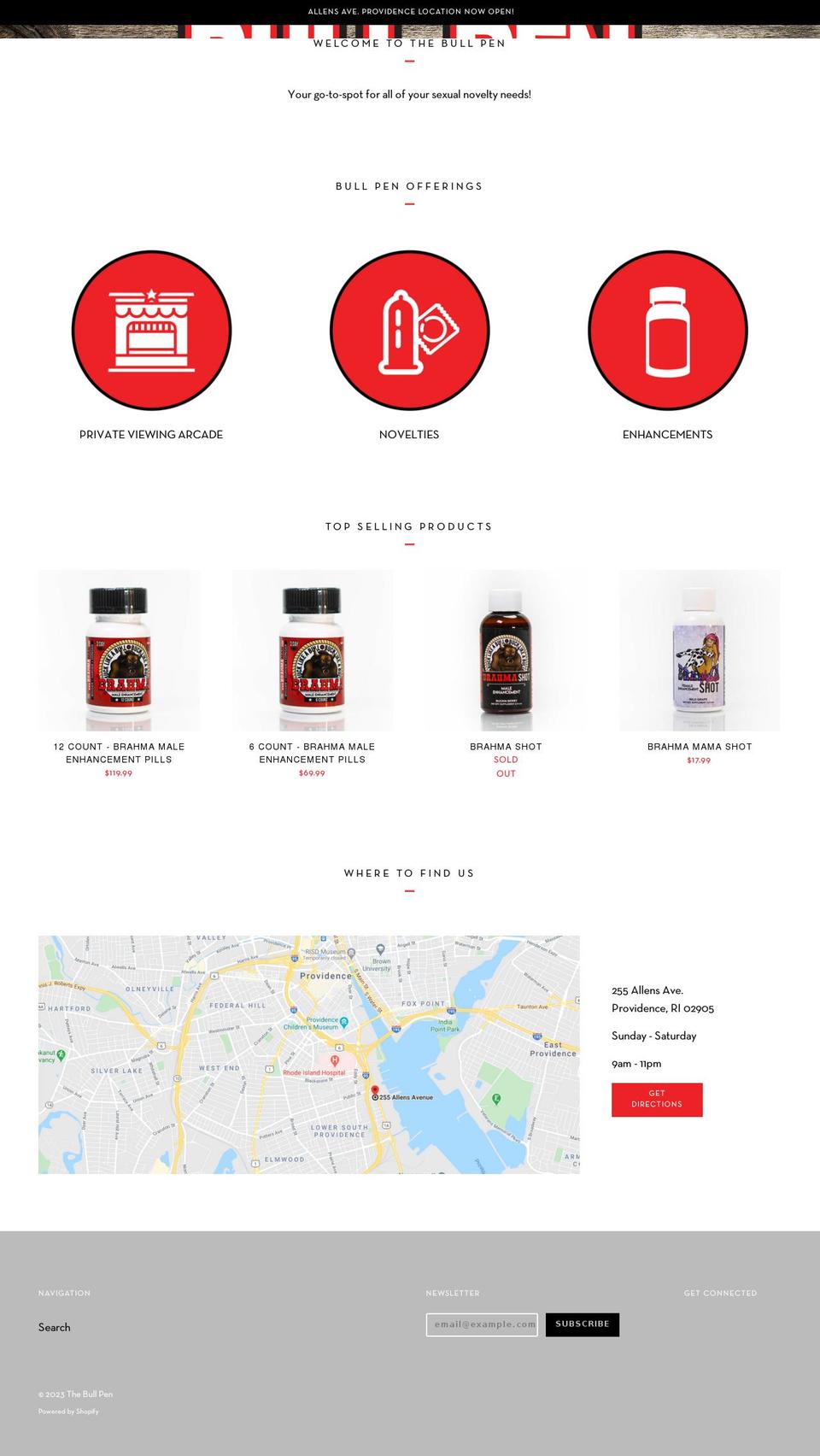 shopbullpen.com shopify website screenshot