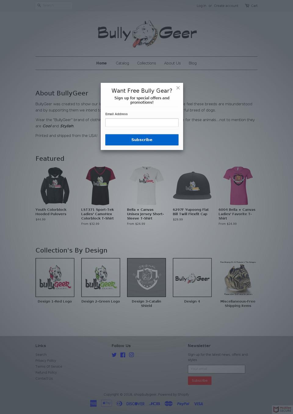 shopbullygeer.com — Shopify storefront screenshot