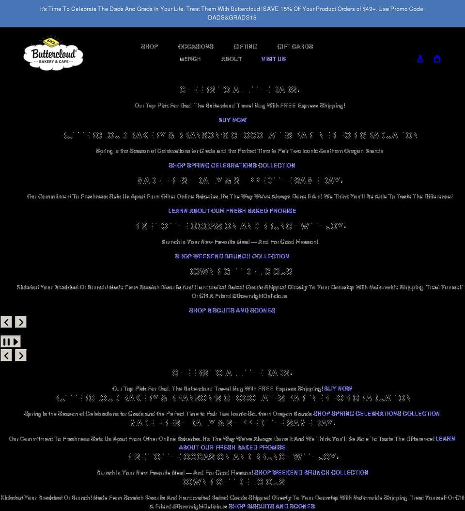 shopbuttercloudbakery.com shopify website screenshot