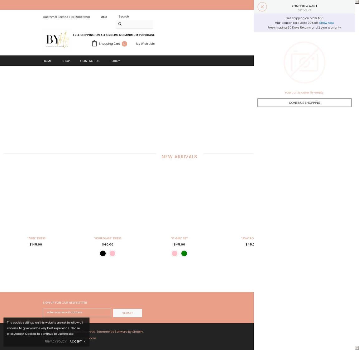 shopbymi.com shopify website screenshot