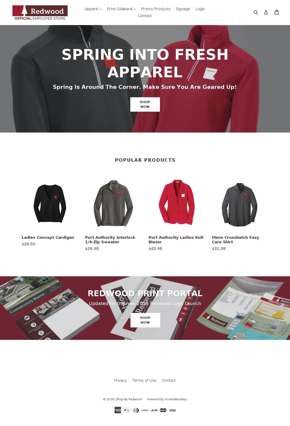 shopbyredwood.com shopify website screenshot