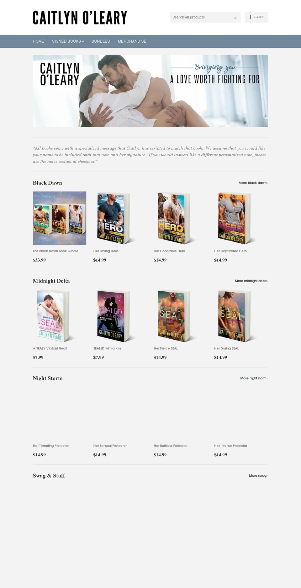 shopcaitlynoleary.com shopify website screenshot