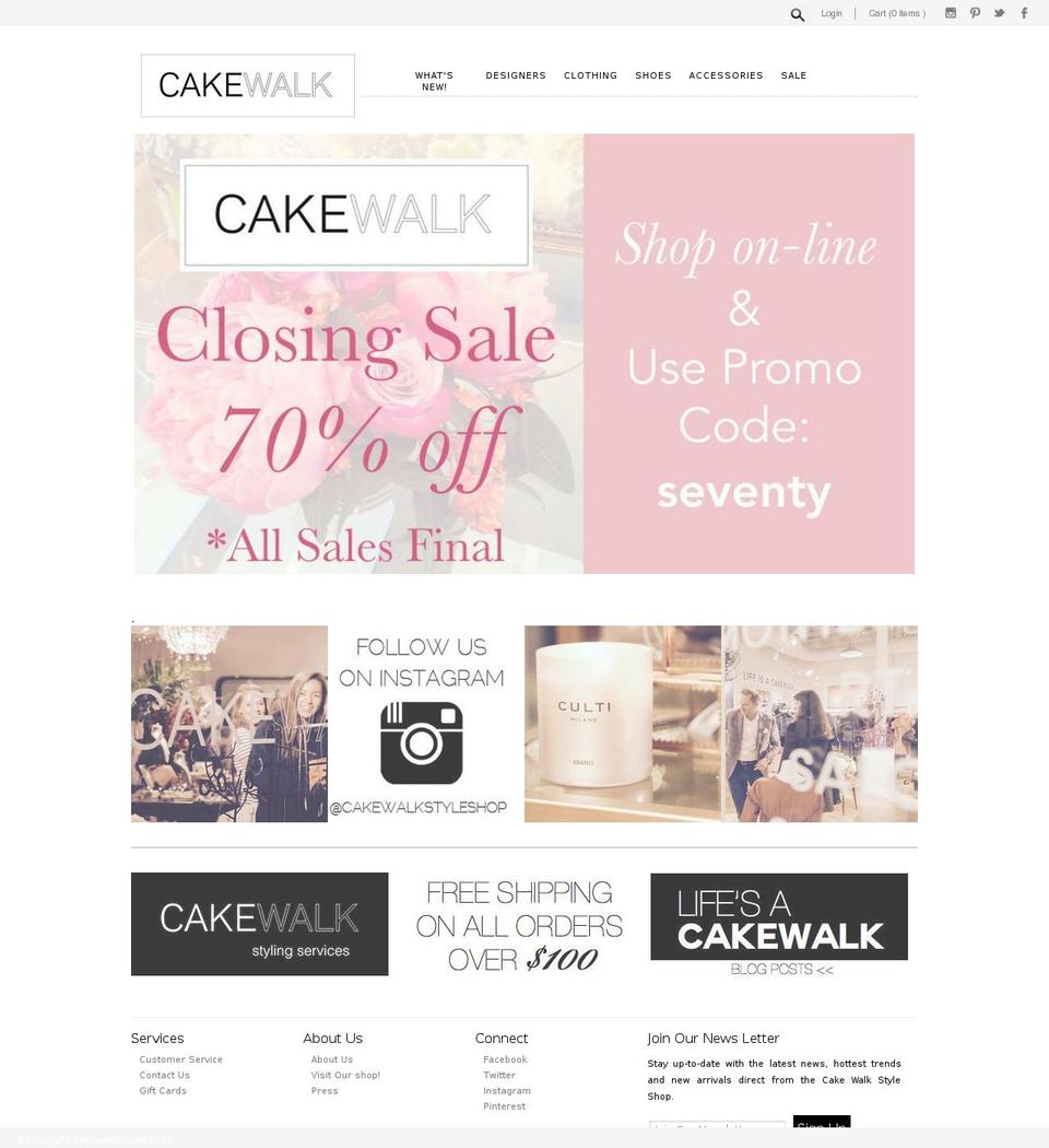 cakewalk Shopify theme site example shopcakewalkstyle.com