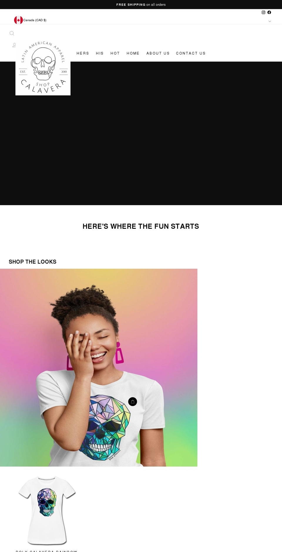 shopcalavera.com shopify website screenshot