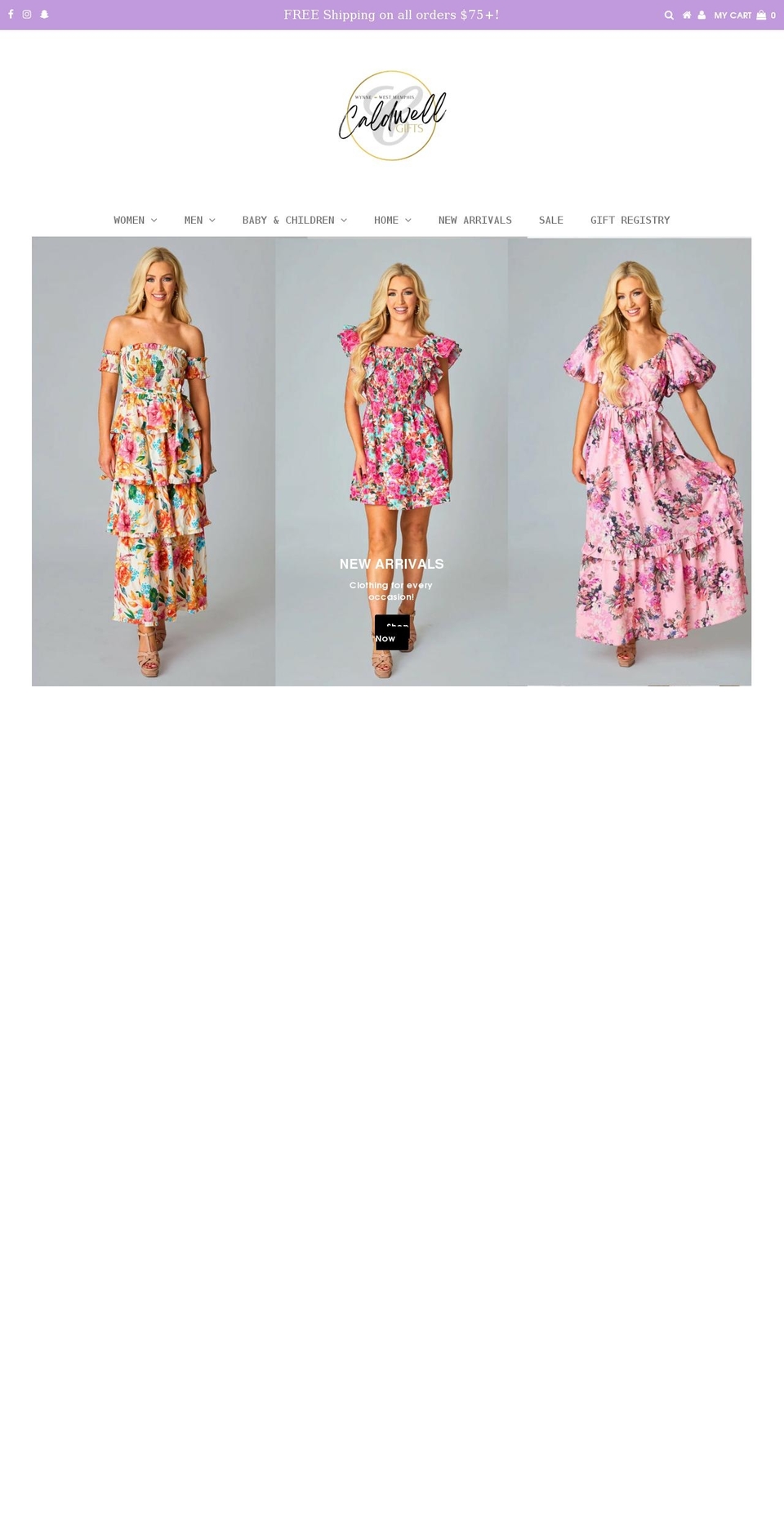 shopcaldwells.com shopify website screenshot