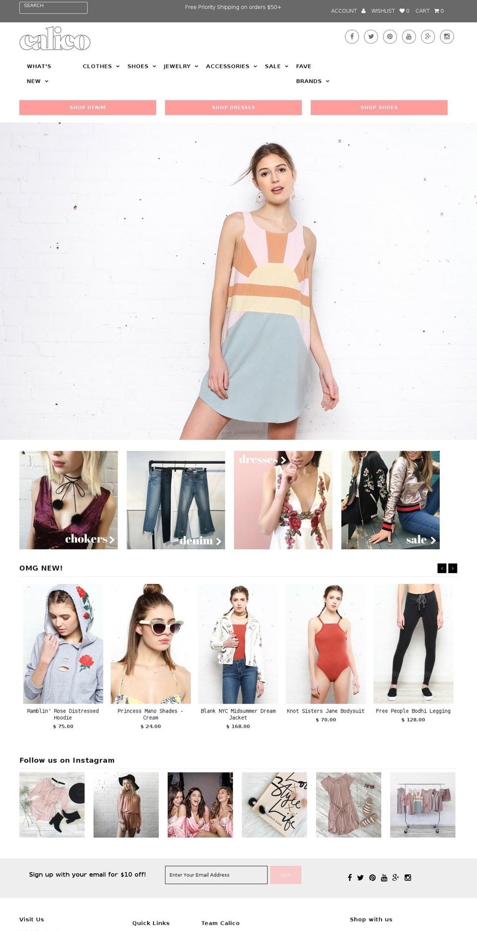 shopcalico.com shopify website screenshot