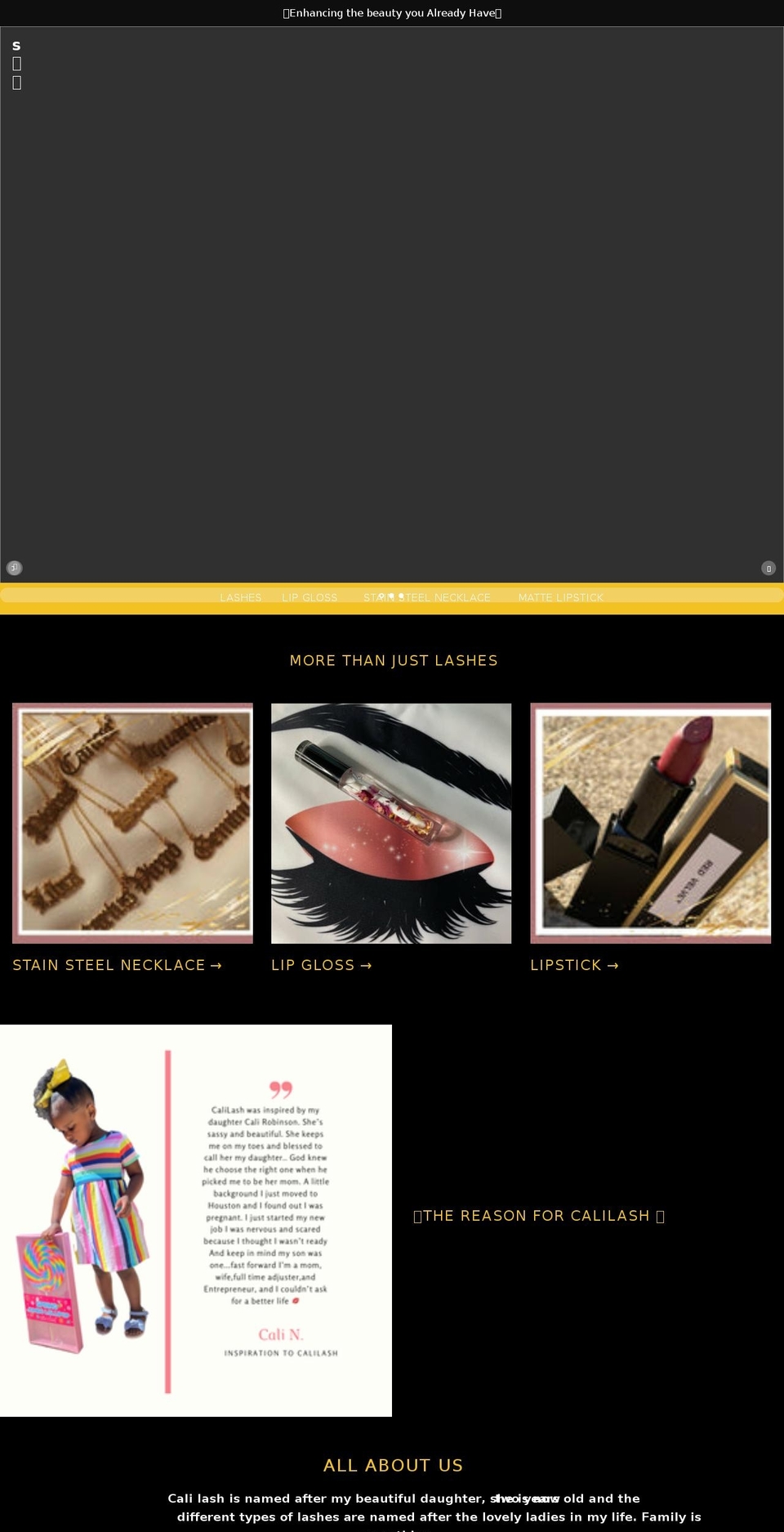 shopcalilash.com shopify website screenshot