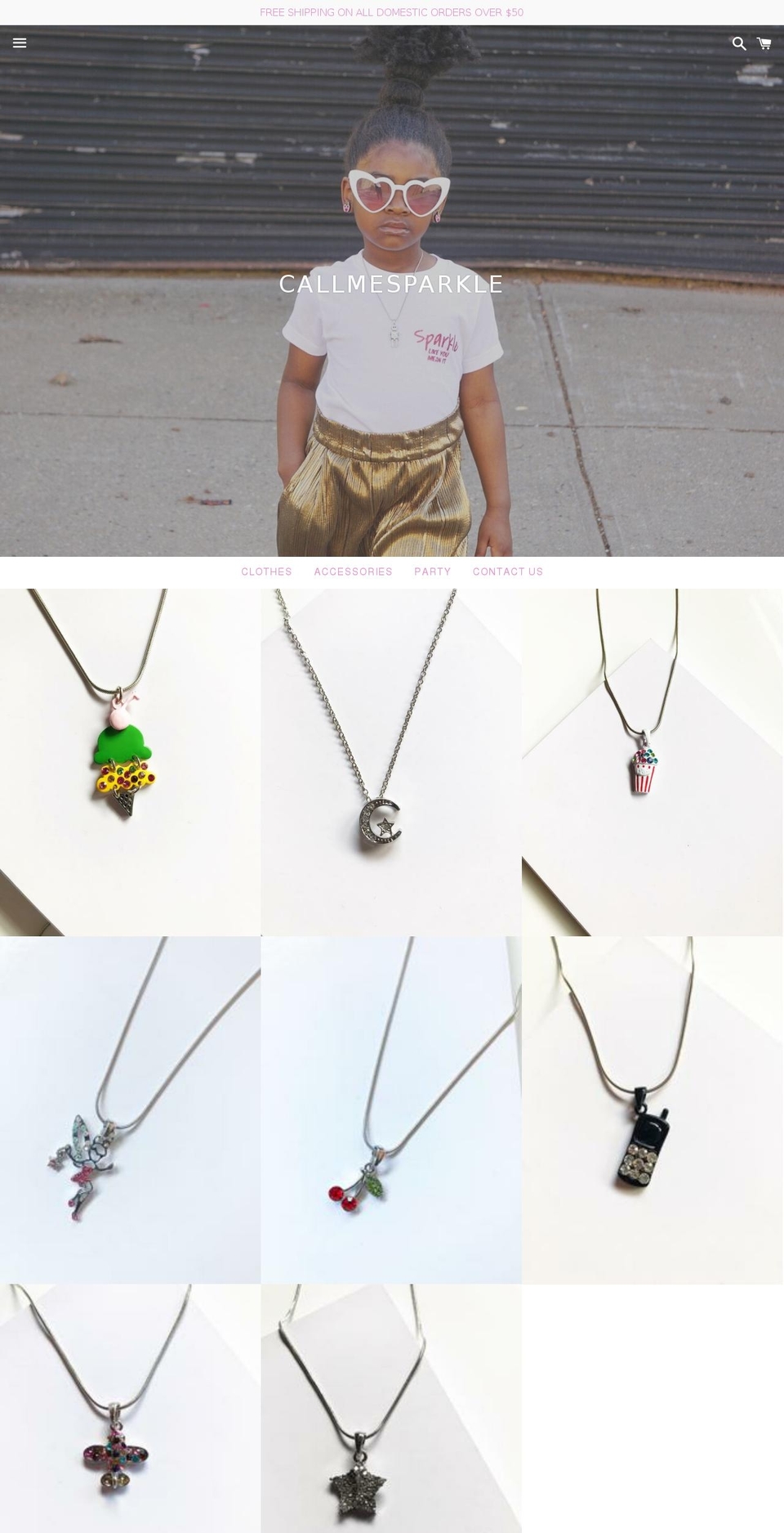 shopcallmesparkle.com shopify website screenshot