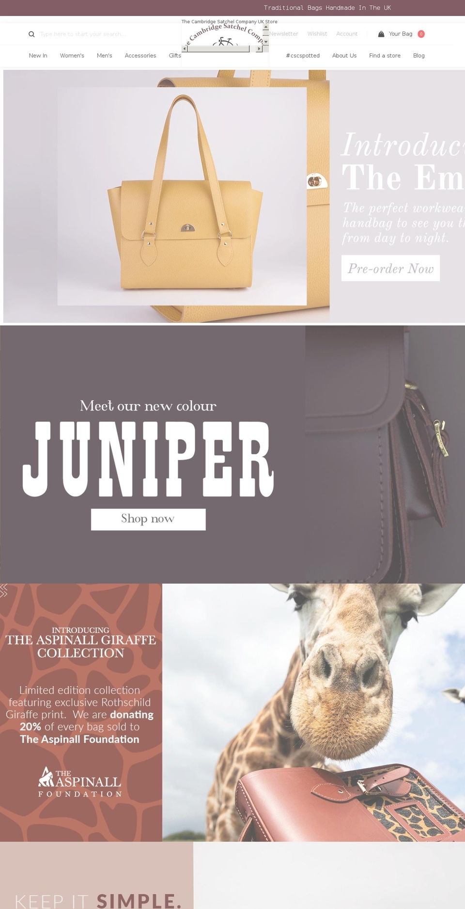 shopcambridgesatchels.net shopify website screenshot