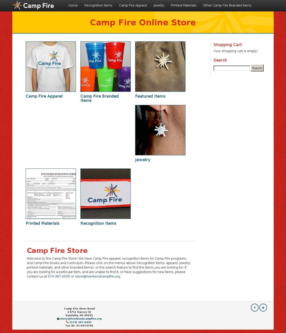 shopcampfire.org shopify website screenshot