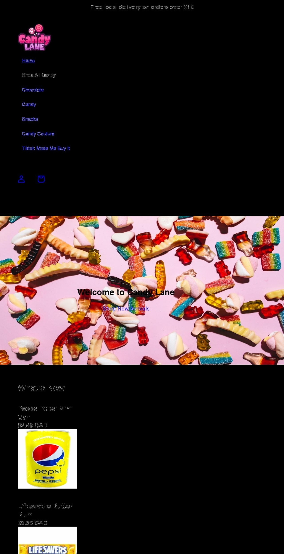 shopcandylane.com shopify website screenshot