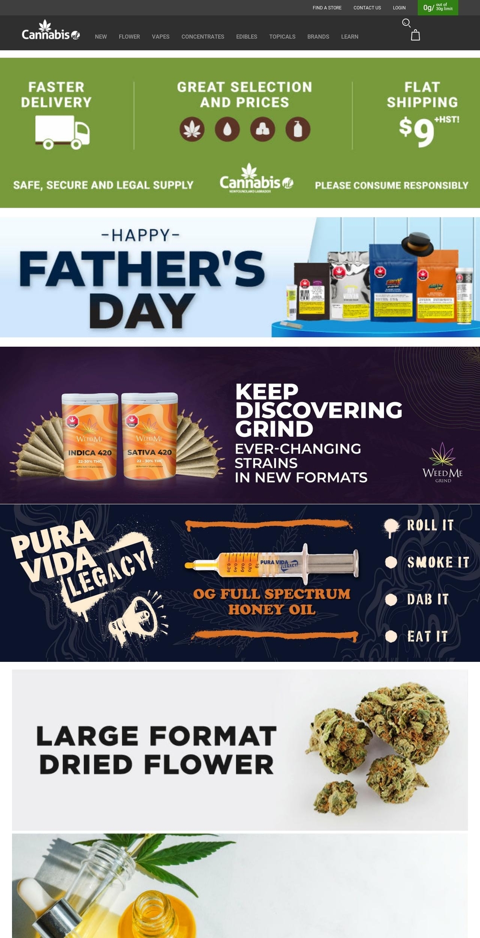 shopcannabisnl.com shopify website screenshot