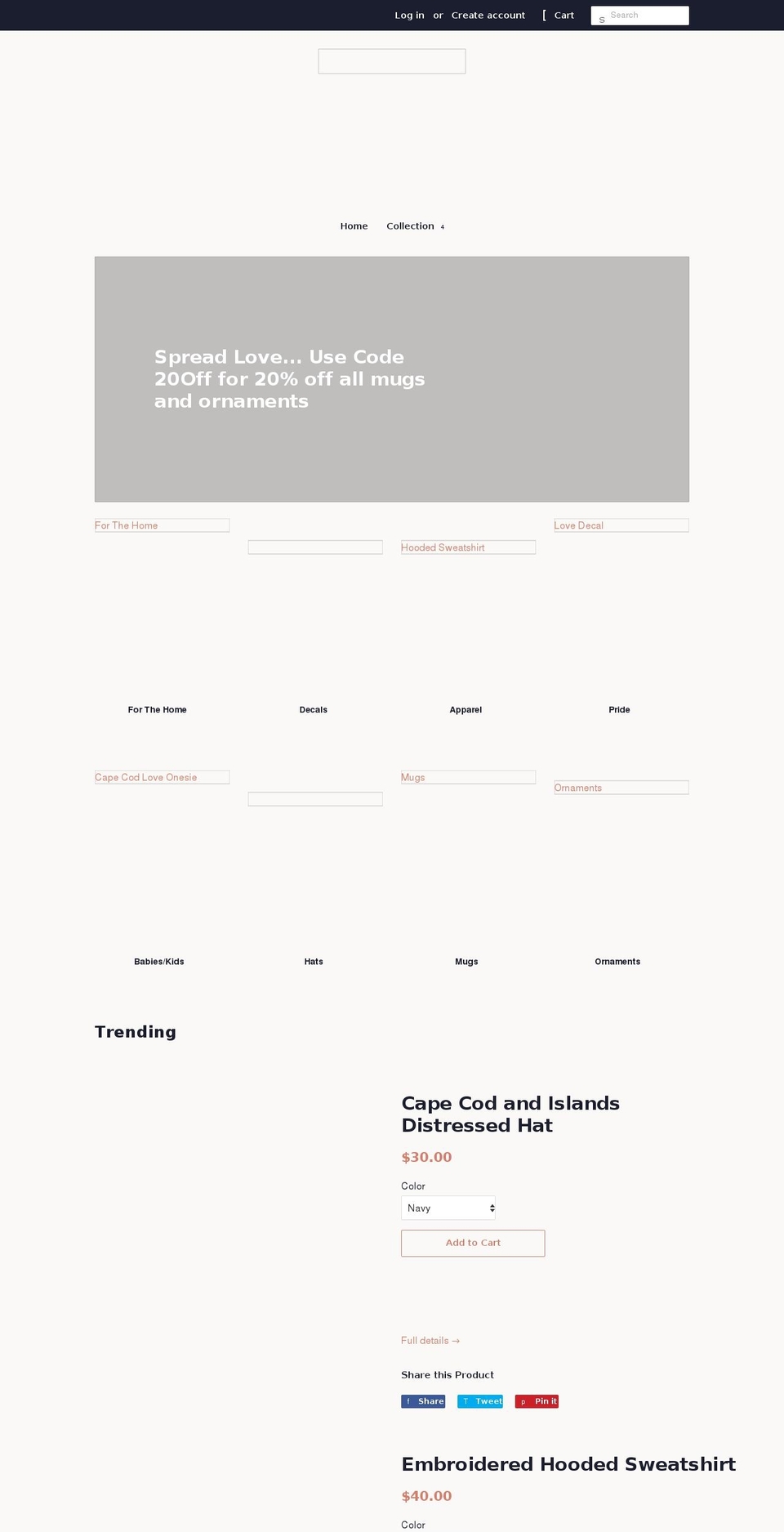 shopcapecodlove.com — Shopify storefront screenshot