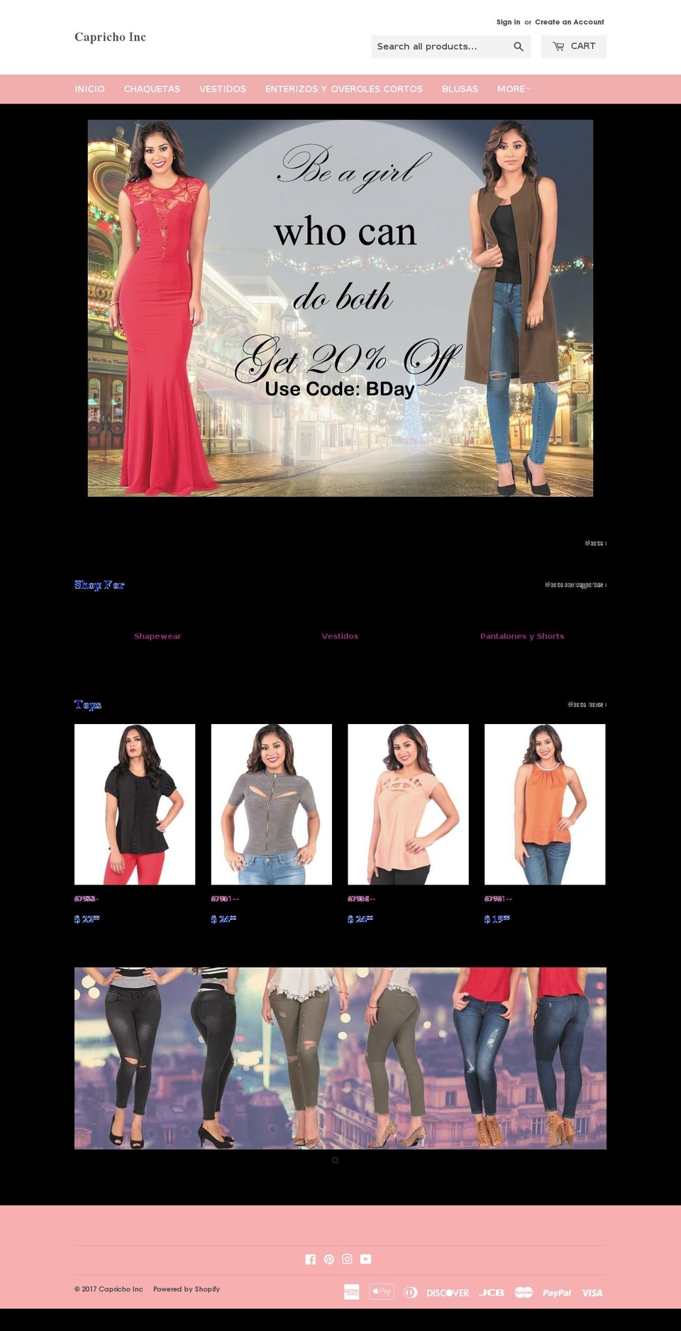 shopcapricho.com shopify website screenshot