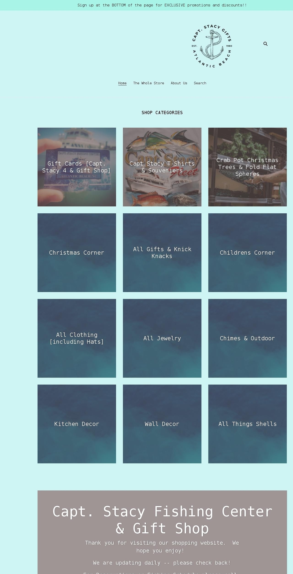 shopcaptstacy.com shopify website screenshot