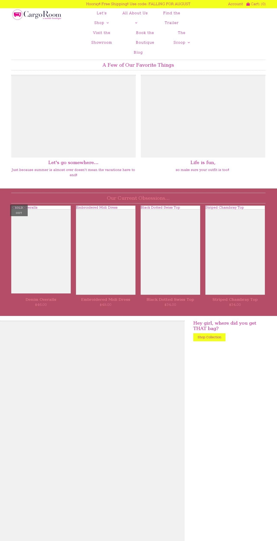 shopcargoroom.com shopify website screenshot