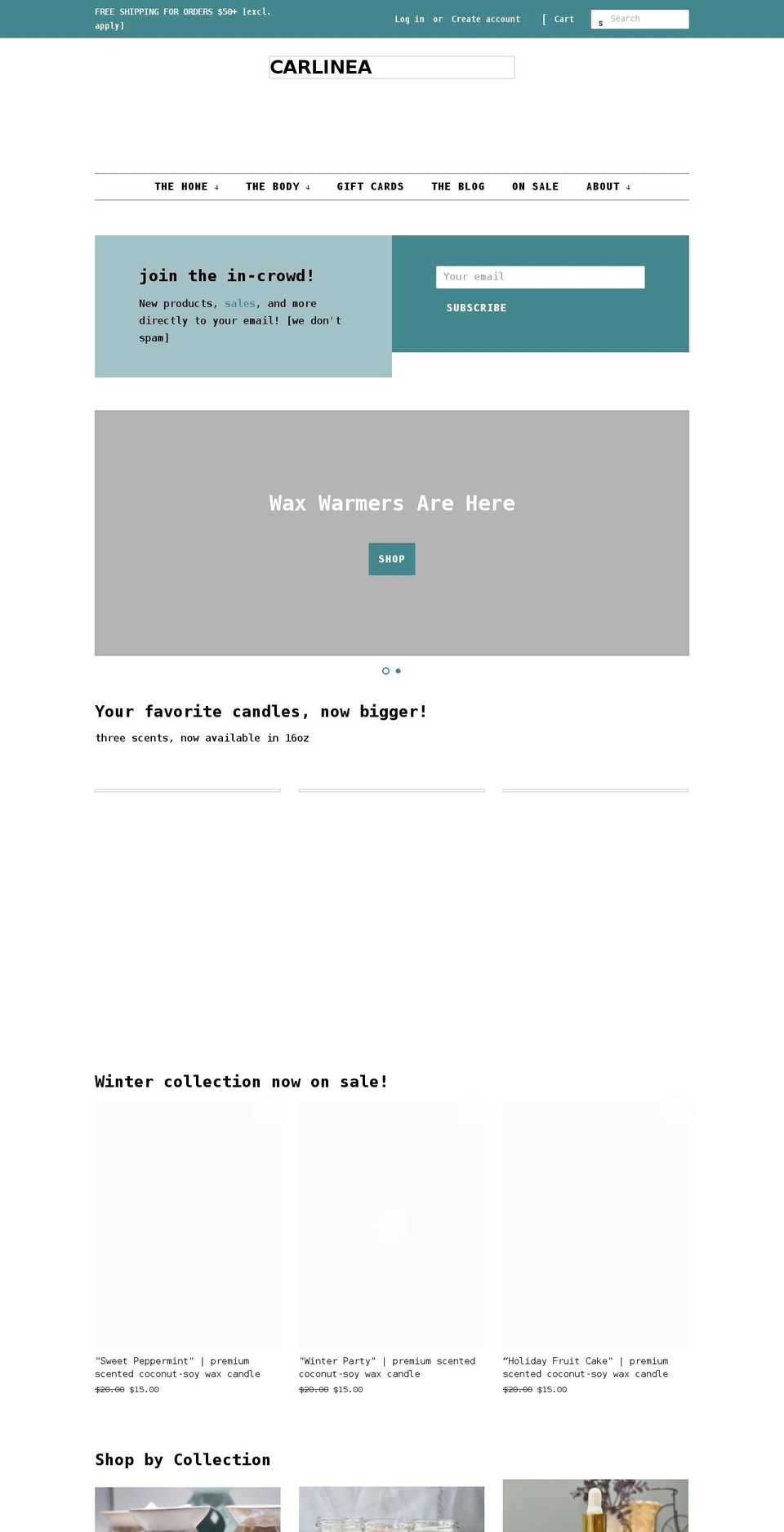 shopcarlinea.com shopify website screenshot