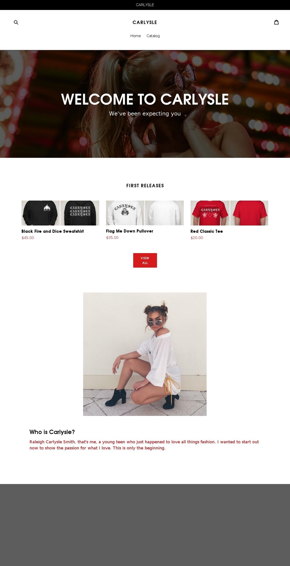 shopcarlysle.com — Shopify storefront screenshot