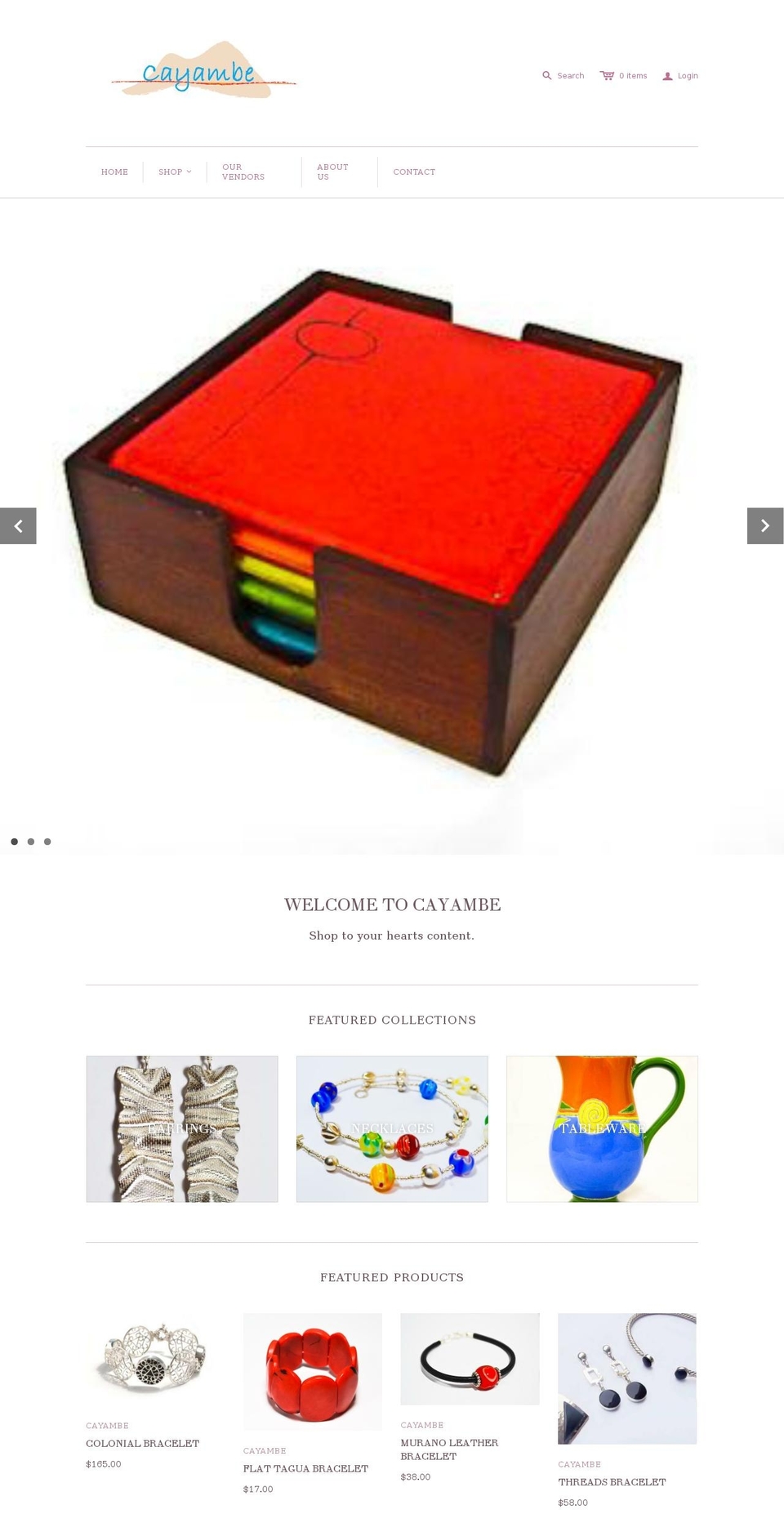 shopcayambe.com — Shopify storefront screenshot