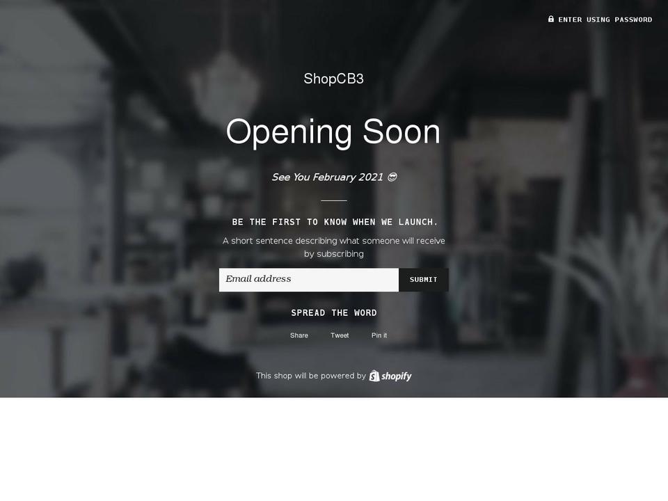shopcb3.com shopify website screenshot