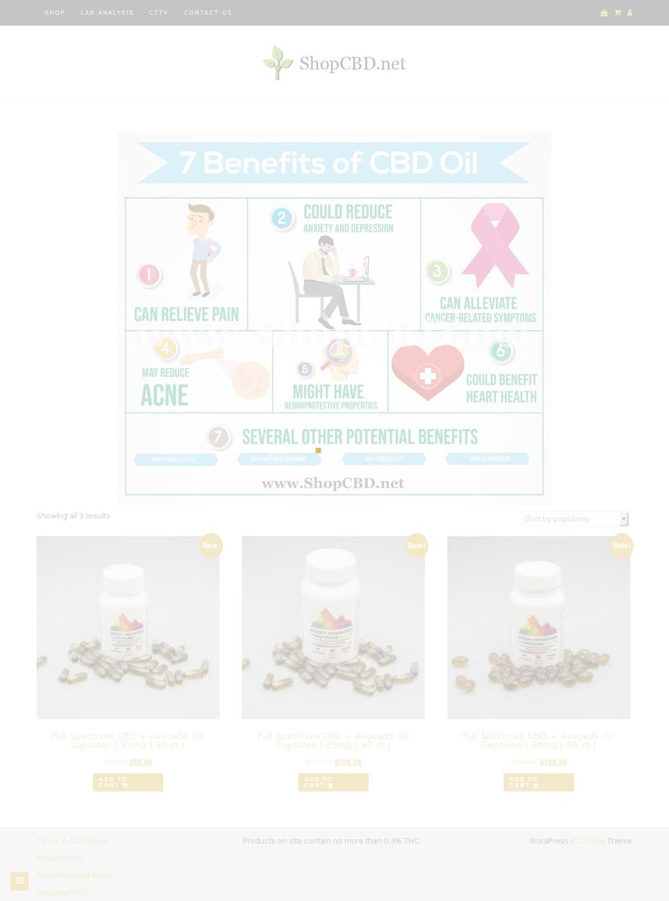 shopcbd.net shopify website screenshot