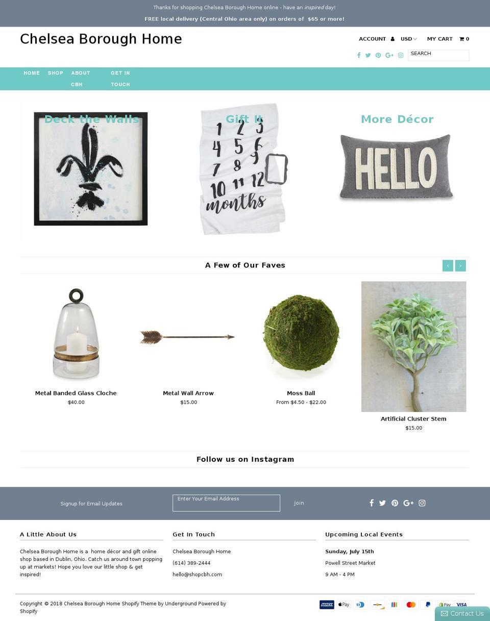shopcbh.com — Shopify storefront screenshot