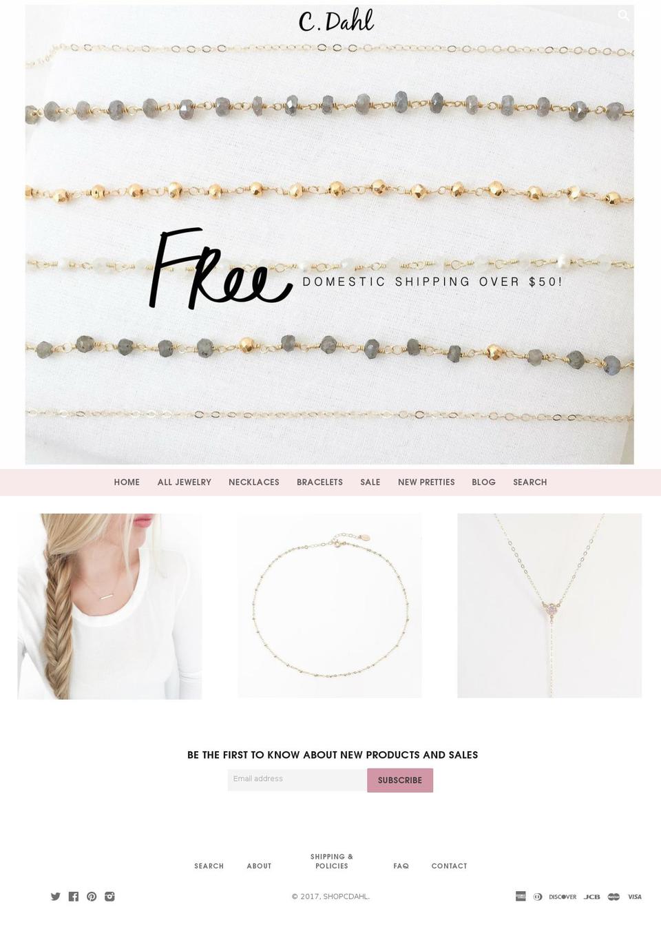 shopcdahl.com shopify website screenshot