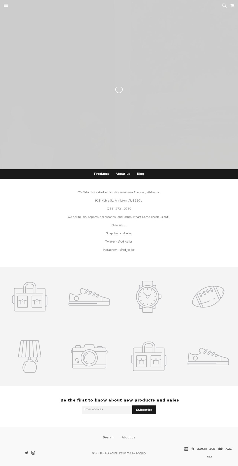 shopcdcellar.com shopify website screenshot