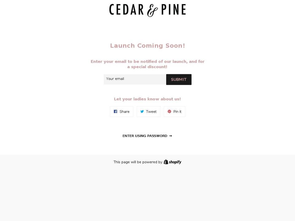 shopcedarandpine.com — Shopify storefront screenshot