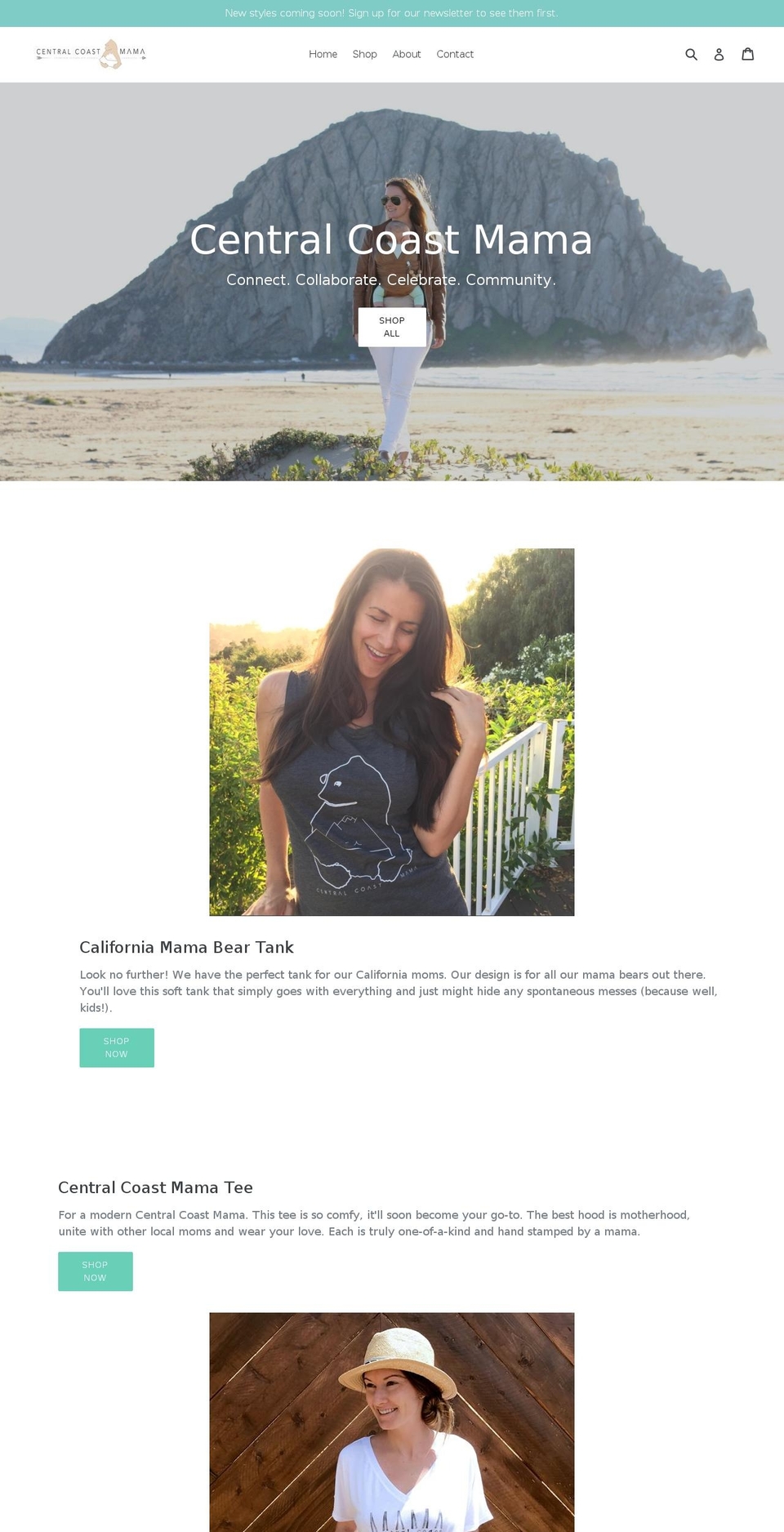shopcentralcoastmama.com — Shopify storefront screenshot