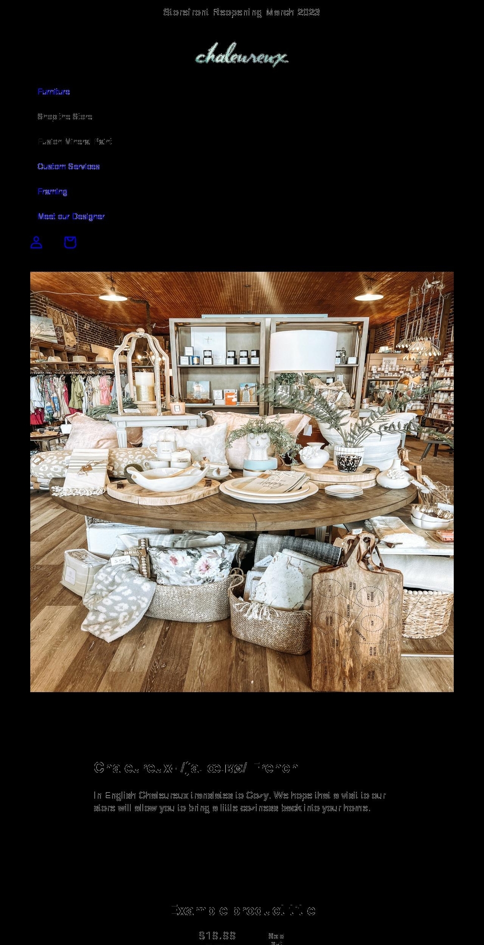 shopchaleureux.com shopify website screenshot