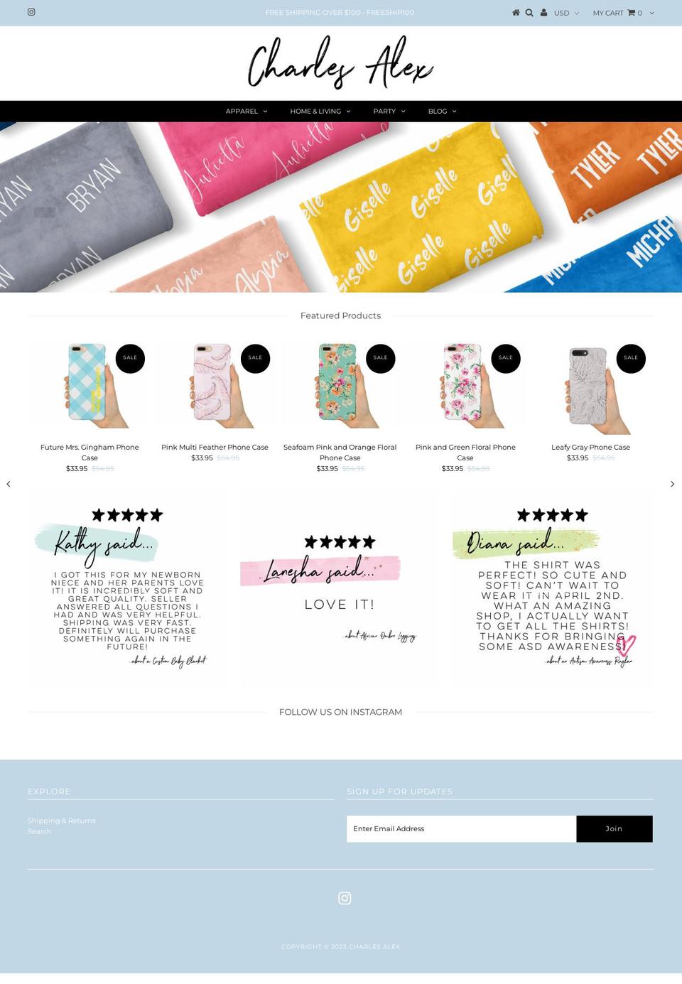 shopcharlesalex.com — Shopify storefront screenshot