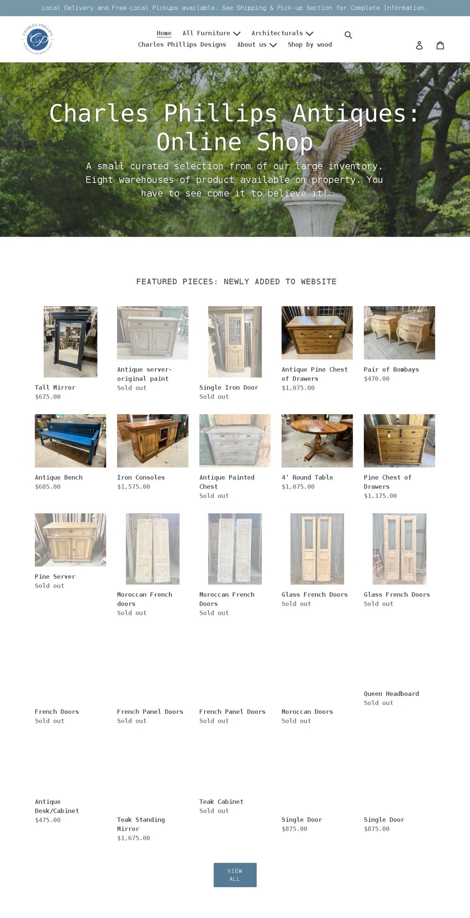 shopcharlesphillipsantiques.com shopify website screenshot