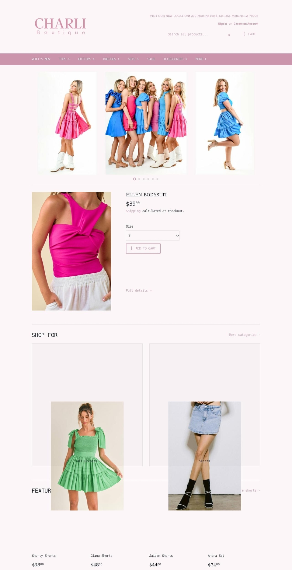 shopcharliboutique.com shopify website screenshot
