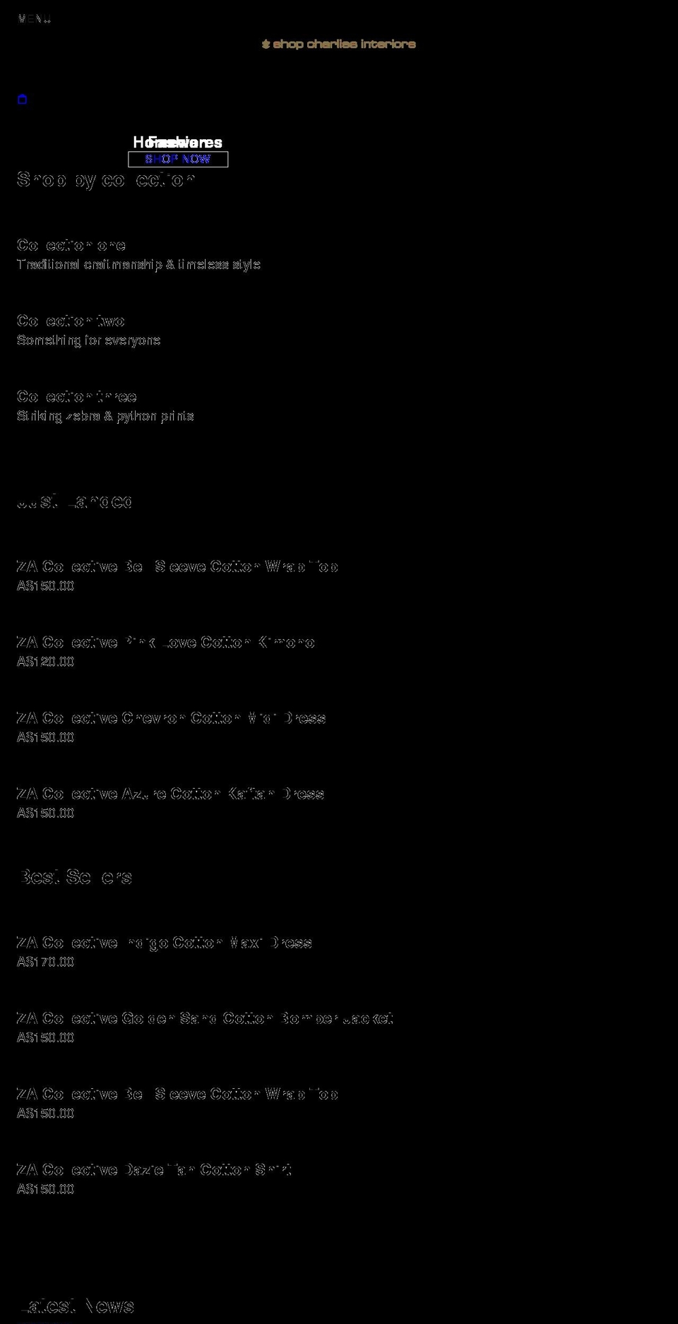 shopcharliesinteriors.com shopify website screenshot