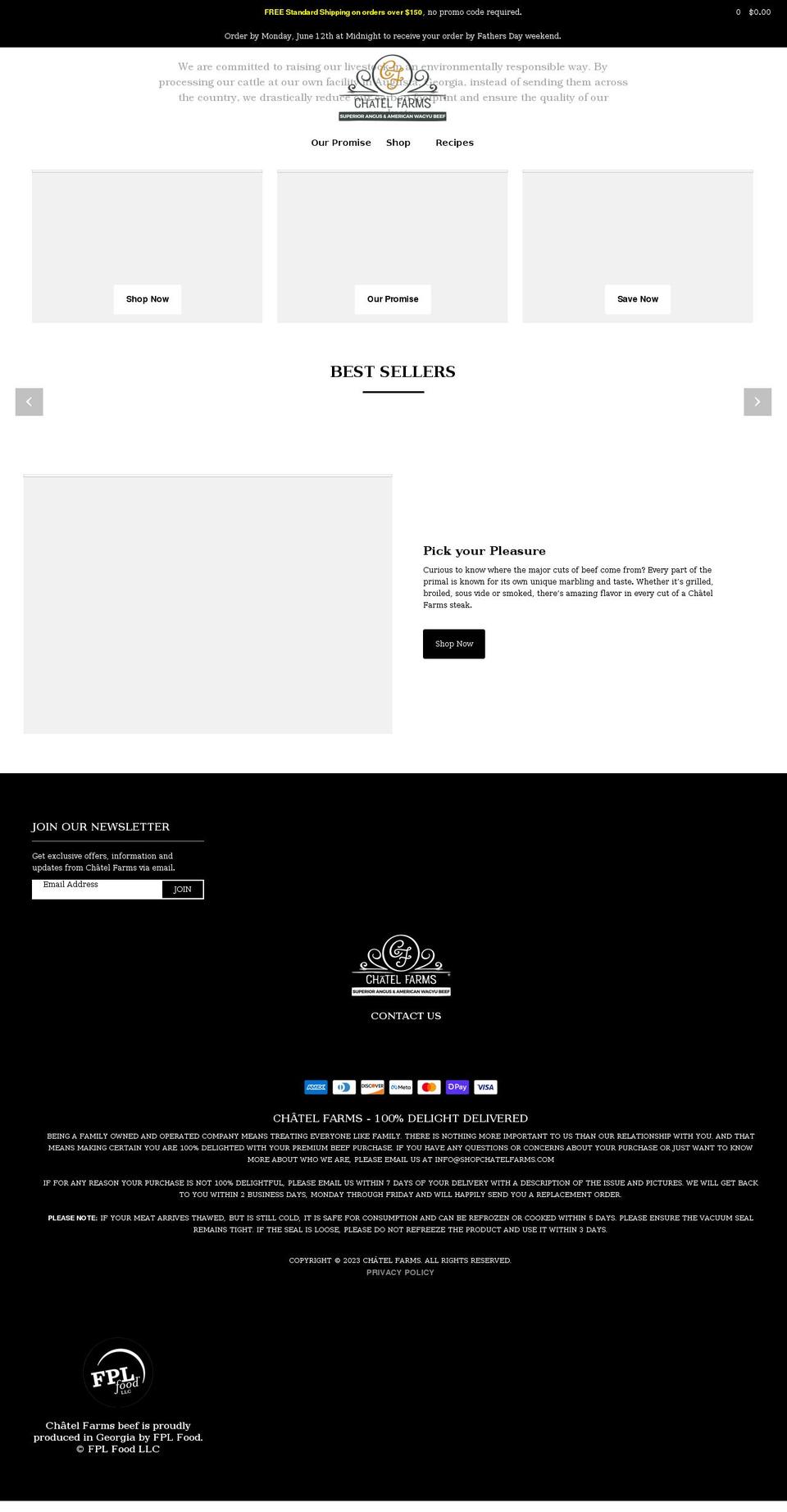 shopchatelfarms.com shopify website screenshot