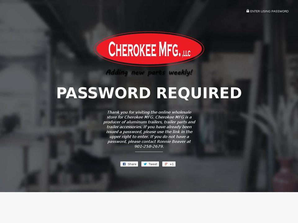 shopcherokee-mfg.com shopify website screenshot