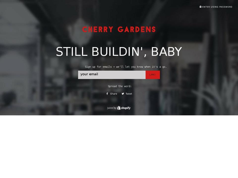 shopcherrygardens.com shopify website screenshot