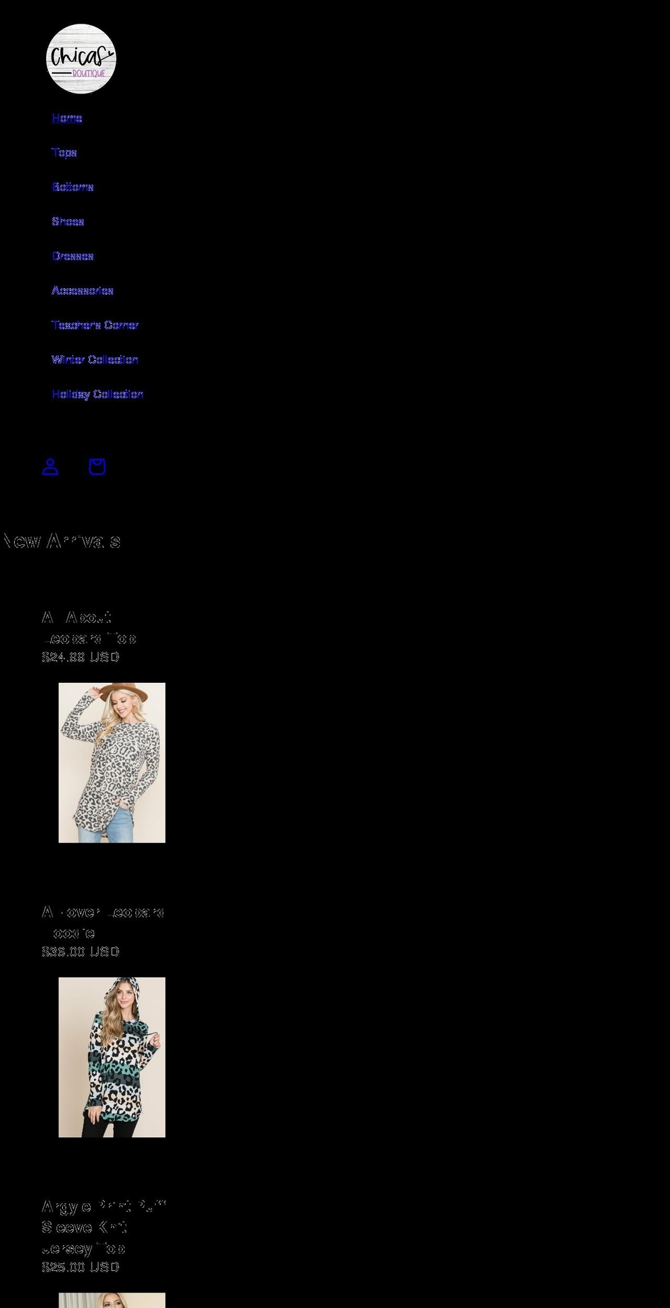 shopchicasboutique.com shopify website screenshot