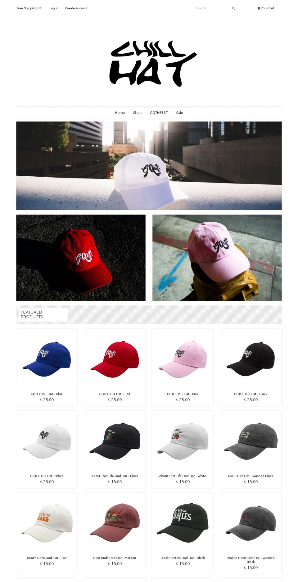 shopchillhat.com shopify website screenshot