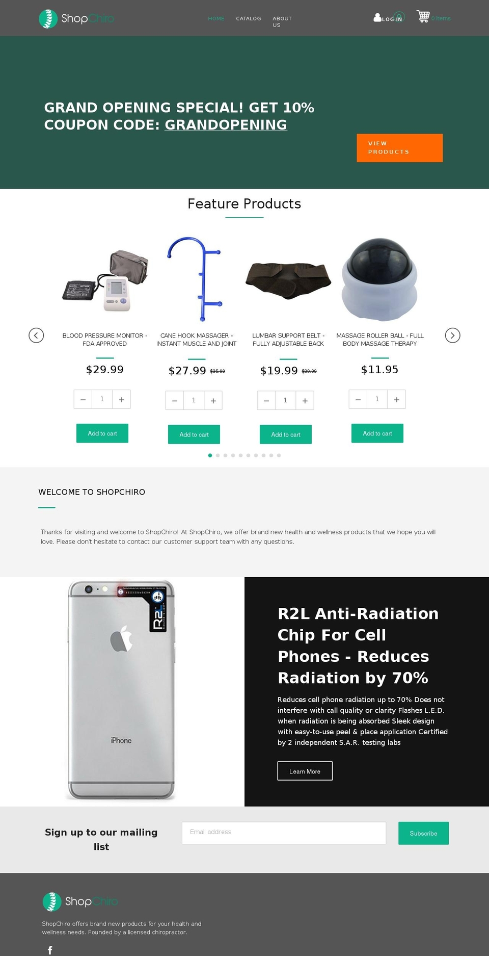 shopchiro.com shopify website screenshot