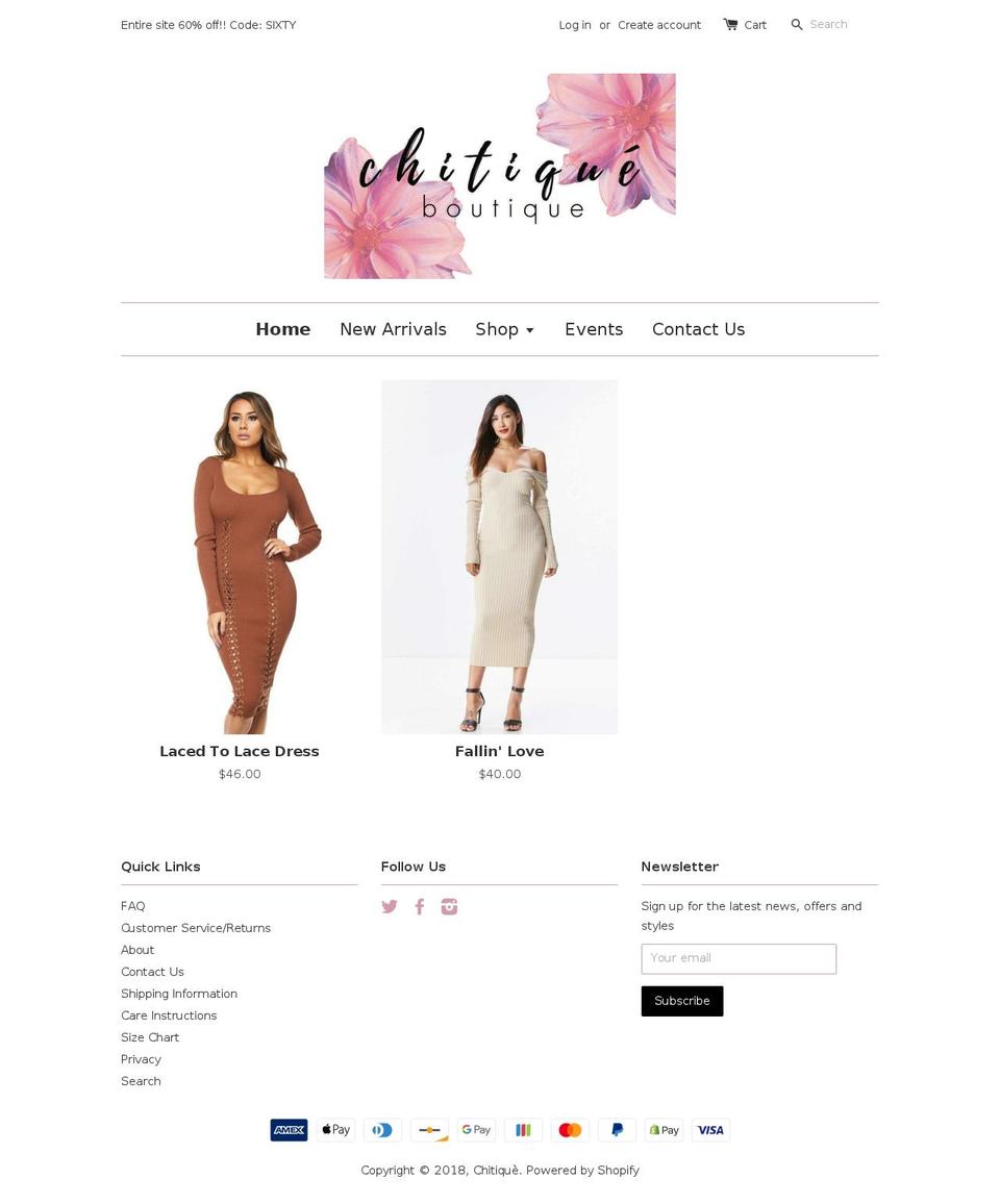 shopchitique.com shopify website screenshot