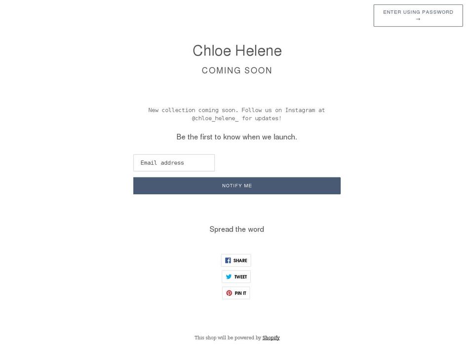 shopchloehelene.com shopify website screenshot