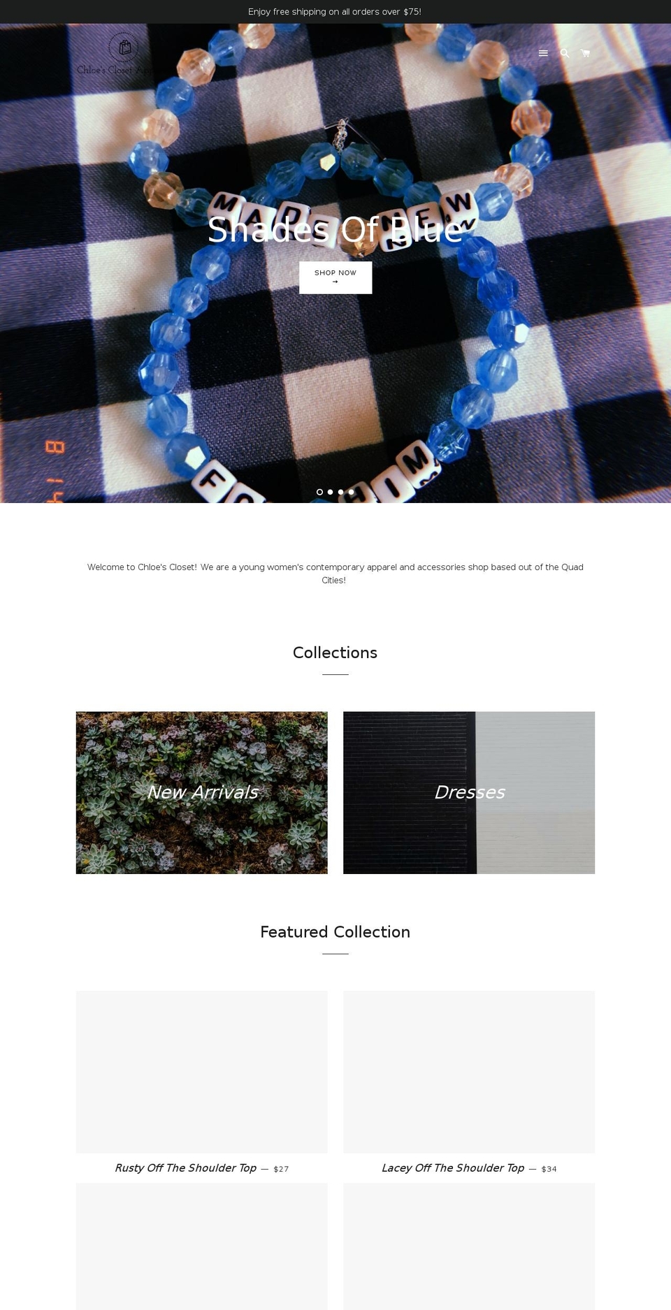 shopchloesclosetapparel.com — Shopify storefront screenshot