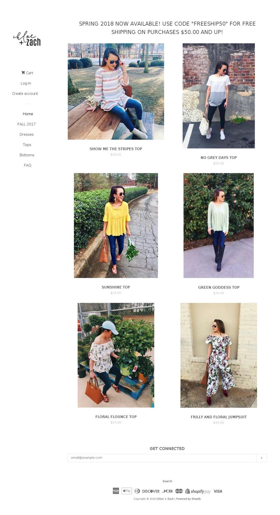 shopchloezach.com — Shopify storefront screenshot