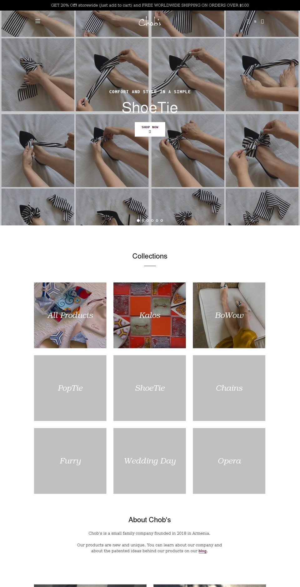 shopchobs.com — Shopify storefront screenshot