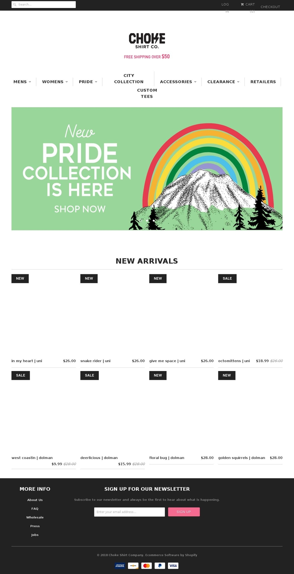shopchoke.com shopify website screenshot