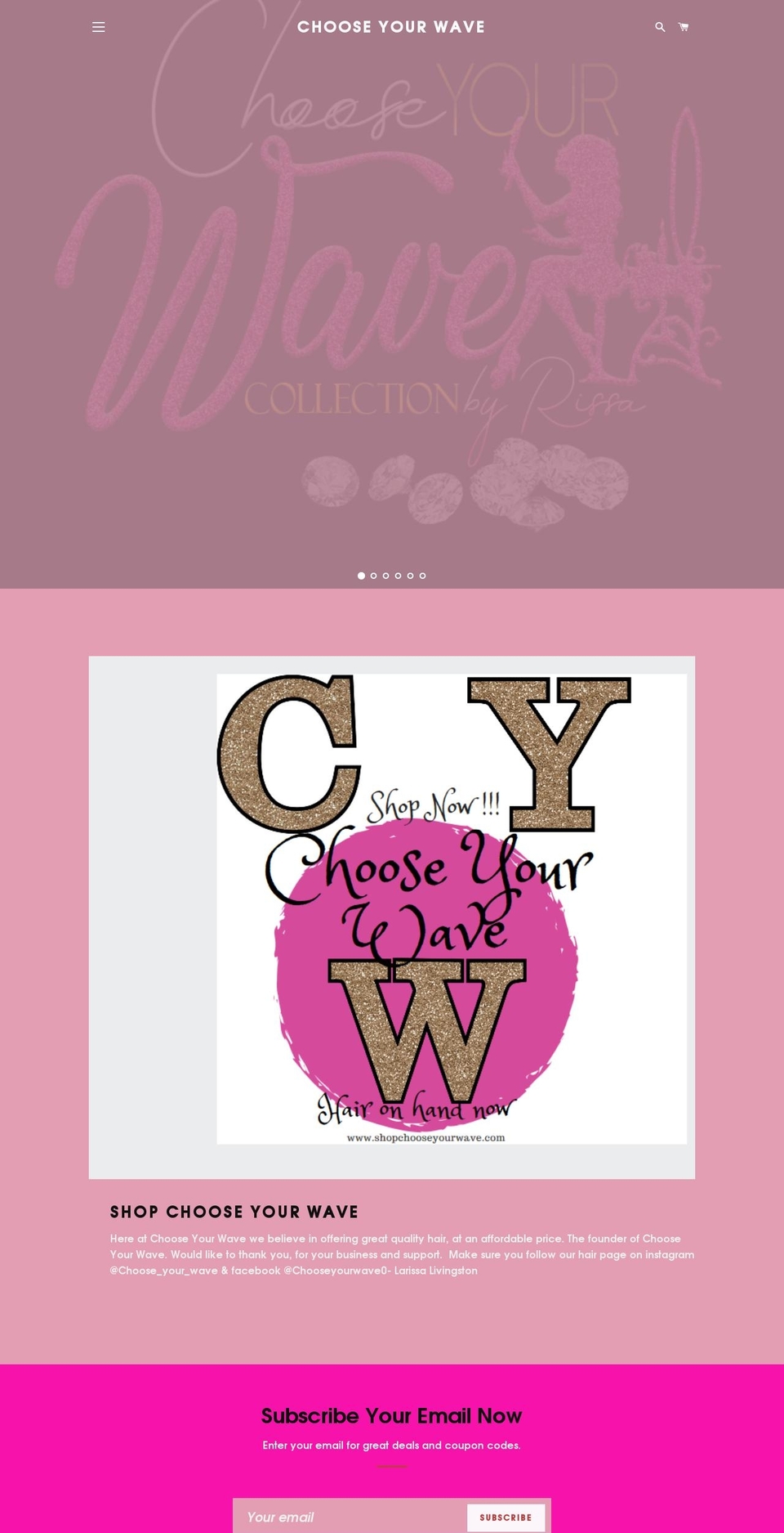 shopchooseyourwave.com shopify website screenshot