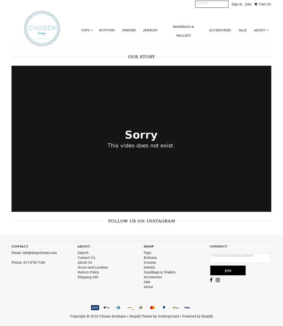 shopchosen.com shopify website screenshot